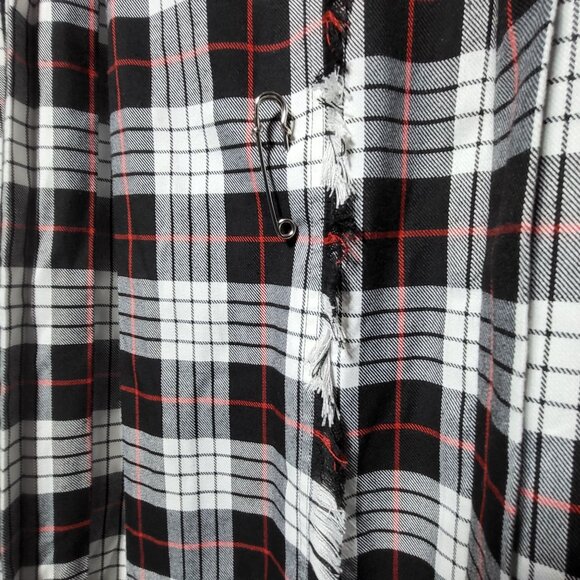 Vintage Susan Bristol Plaid Fringe Sleeveless Maxi Dress 8 Grunge Dark Academia - Picture 5 of 13